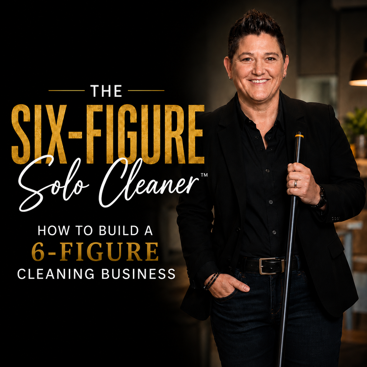 Angela Spencer and The Six-Figure Solo Cleaner branding